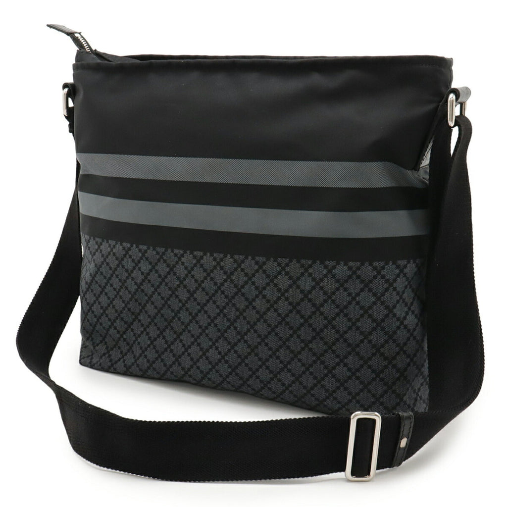 Gucci Black Gray Nylon Leather Shoulder Bag (Pre-Owned)
