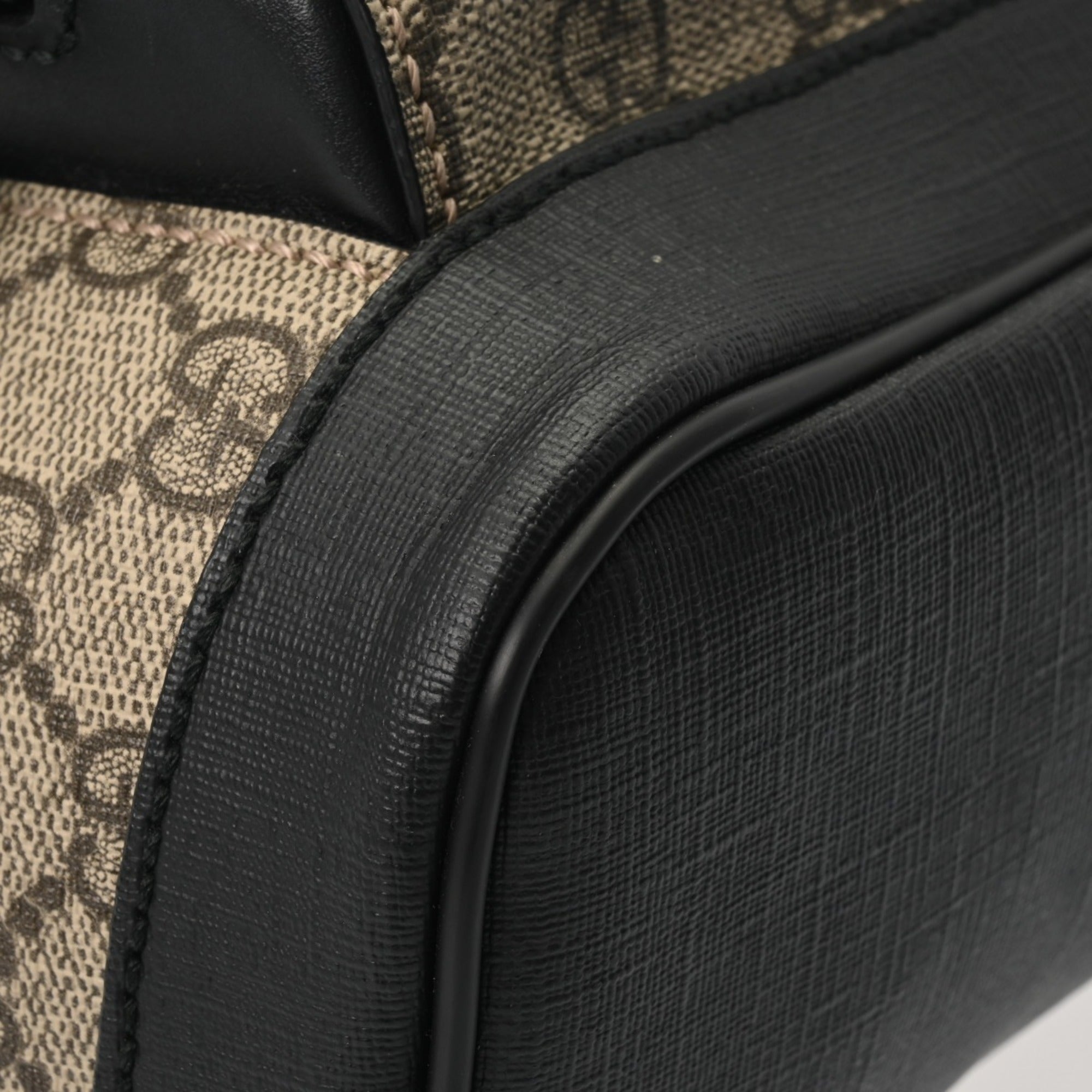 Gucci Beige Gg Supreme Canvas Leather Backpack (Pre-Owned)