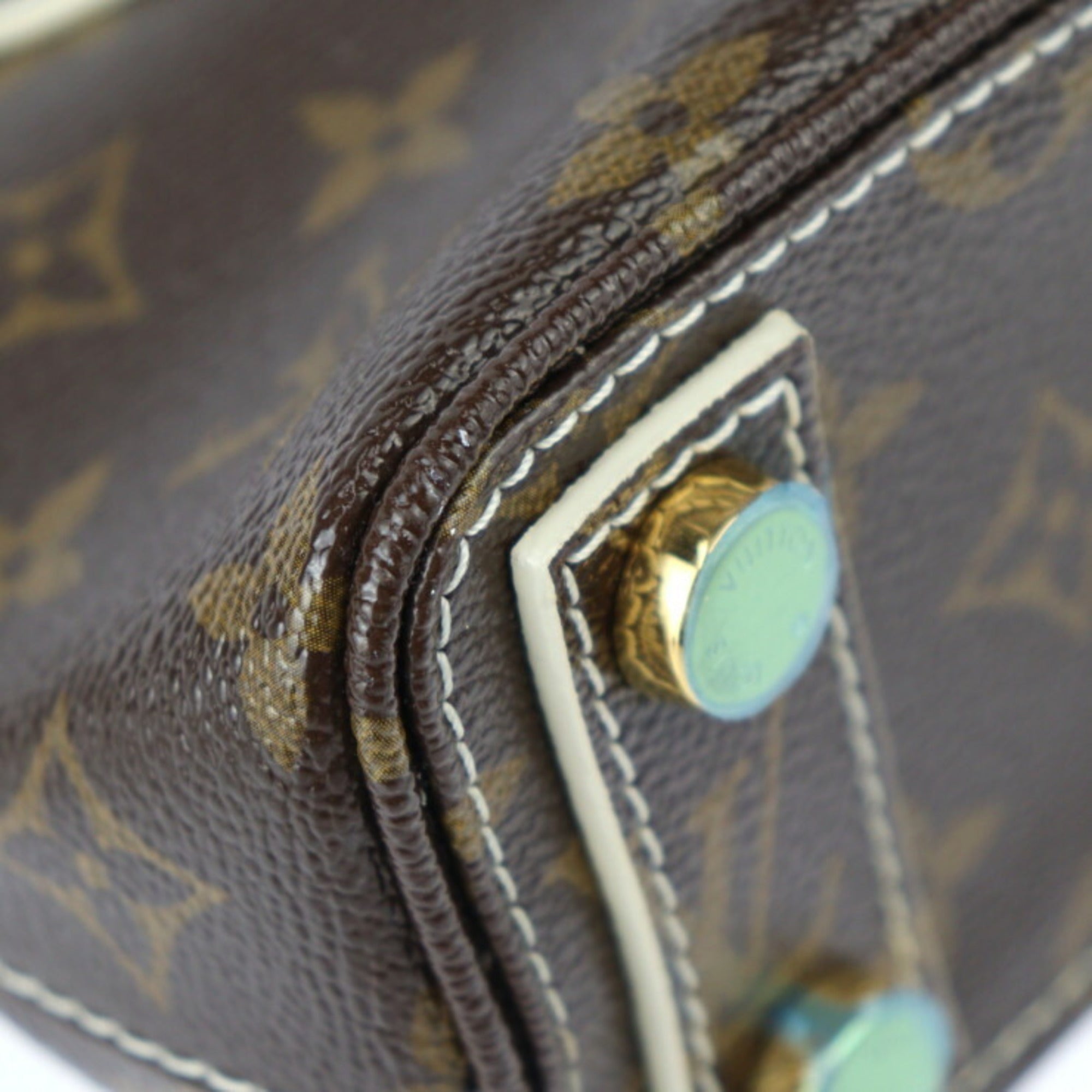 Louis Vuitton Brown Ivory Monogram Pvc Leather Handbag Tote Bag (Pre-Owned)