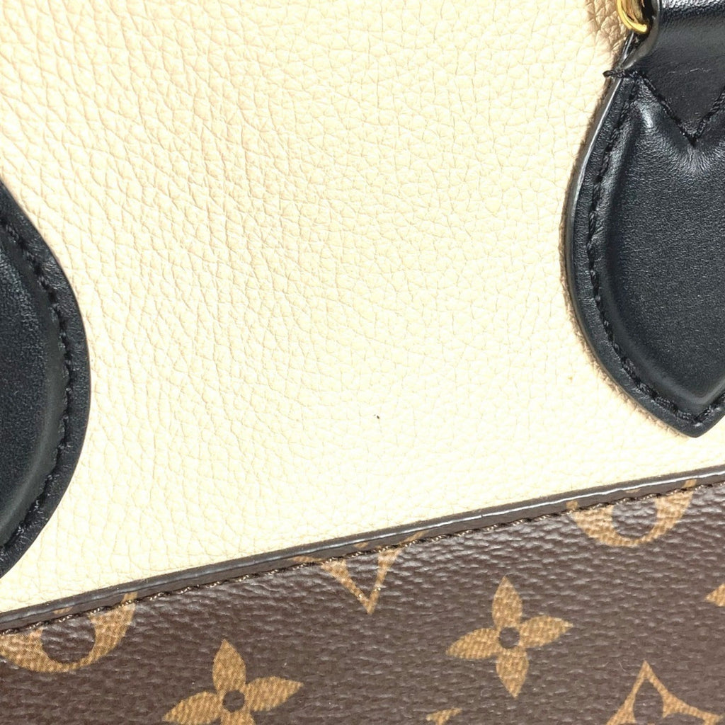 Louis Vuitton Brown Khaki Monogram White Monogram Handbag Tote Bag (Pre-Owned)