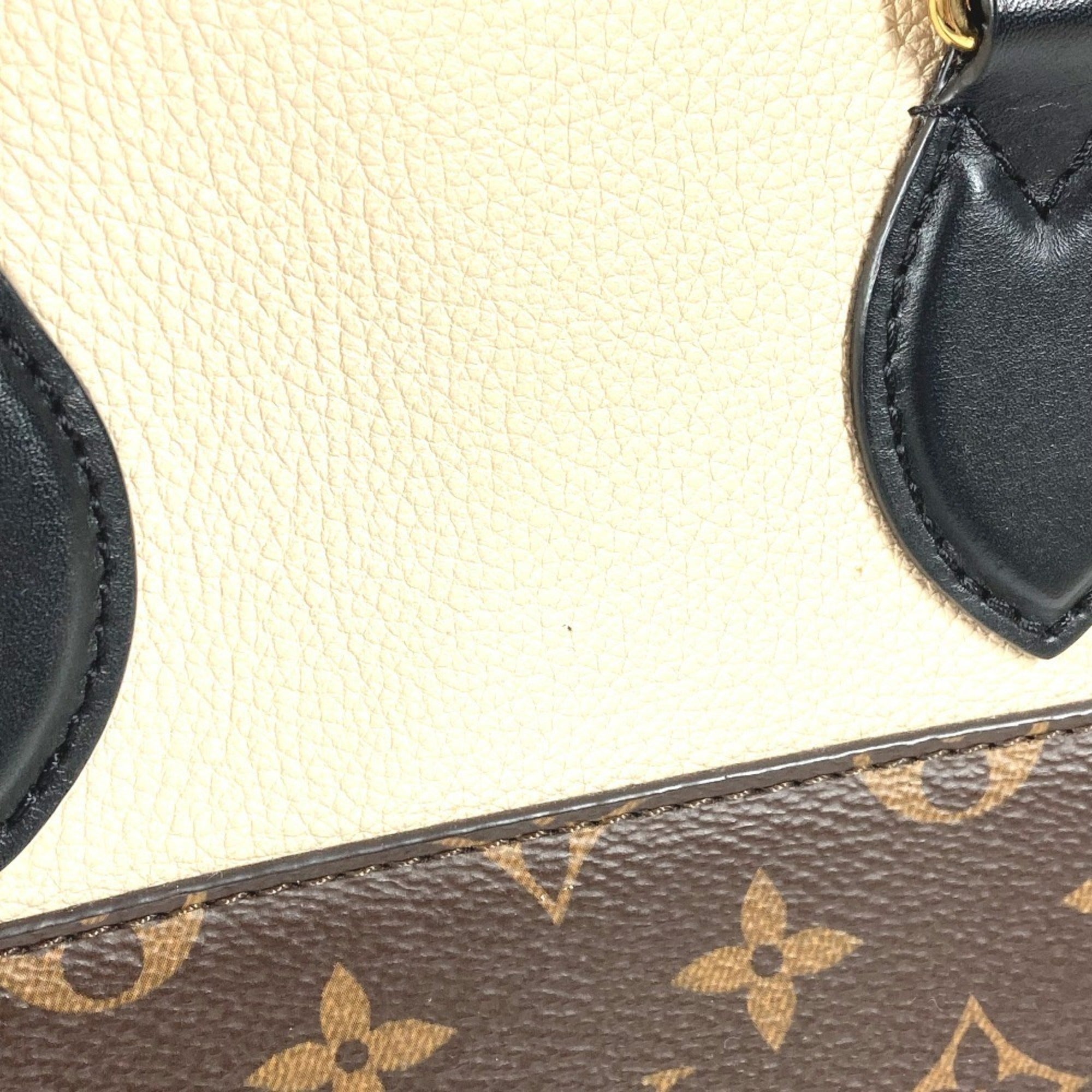 Louis Vuitton Brown Khaki Monogram White Monogram Handbag Tote Bag (Pre-Owned)