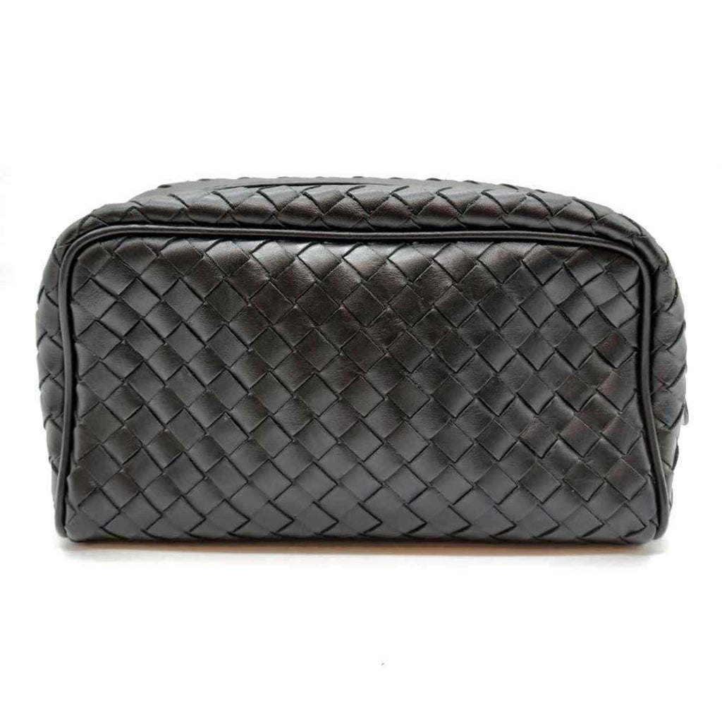 Bottega Veneta Intrecciato Black Leather Pouch (Pre-Owned)