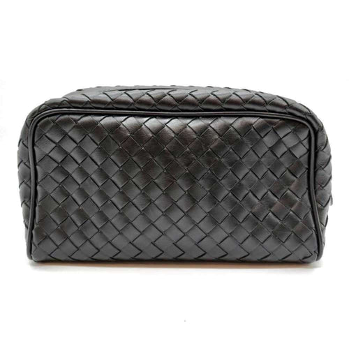 Bottega Veneta Intrecciato Black Leather Pouch (Pre-Owned)