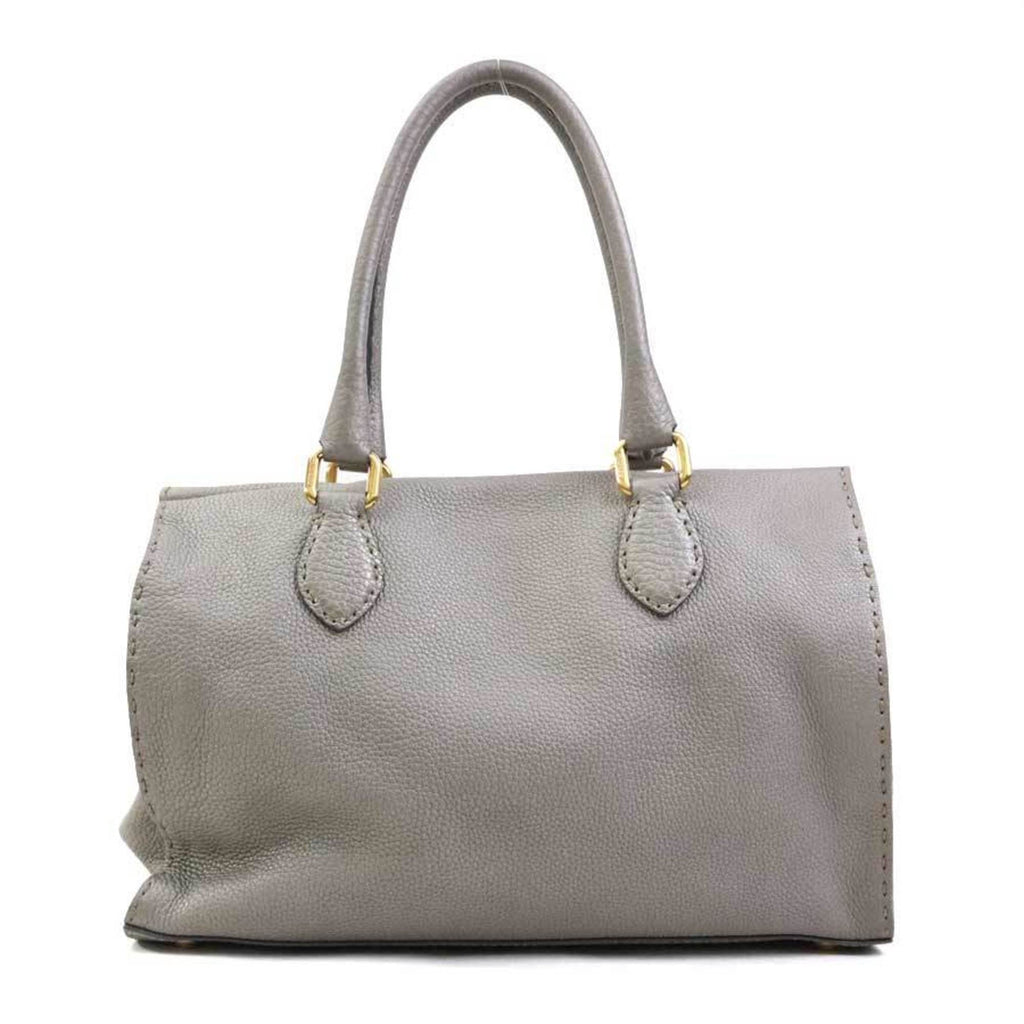 Fendi Gray Leather Handbag (Pre-Owned)