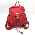 Prada Red Color Nylon Backpack (Pre-Owned)