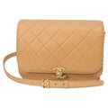 Chanel Beige Grained Calfskin Shoulder Bag (Pre-Owned)