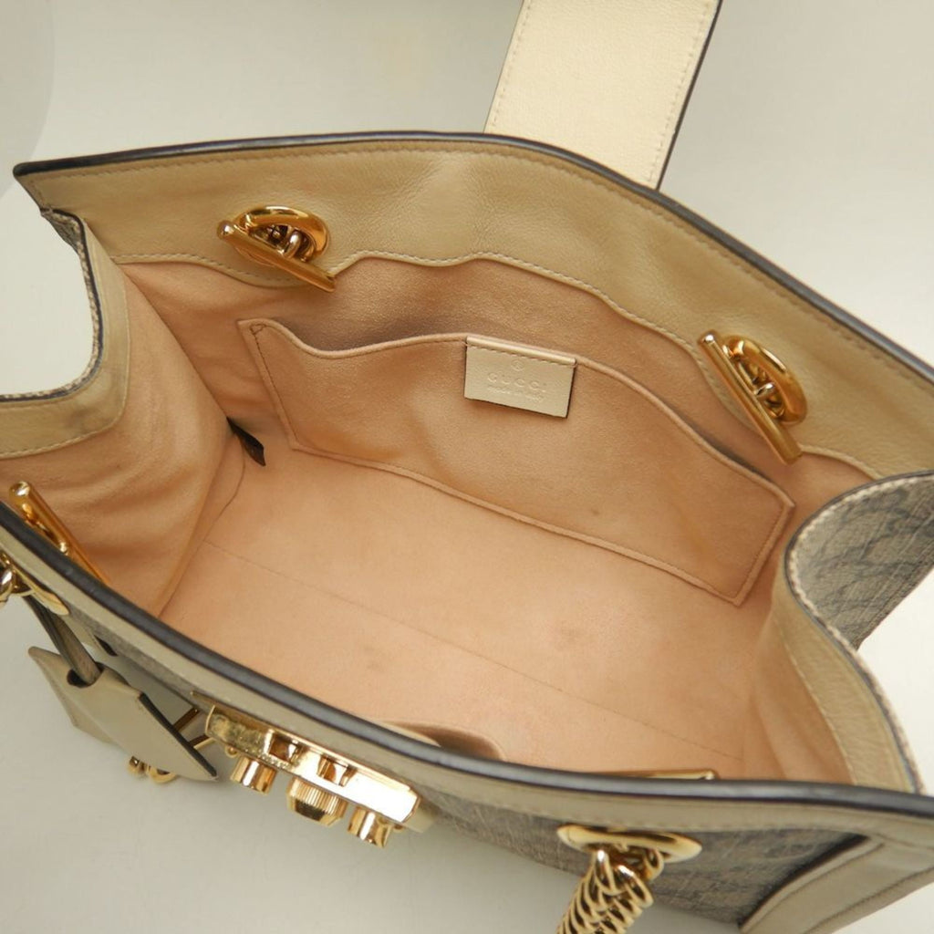 Gucci Padlock Beige Ivory Gg Supreme Tote Bag (Pre-Owned)