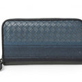Bottega Veneta Navy Leather Long Wallet (Bi-Fold) (Pre-Owned)