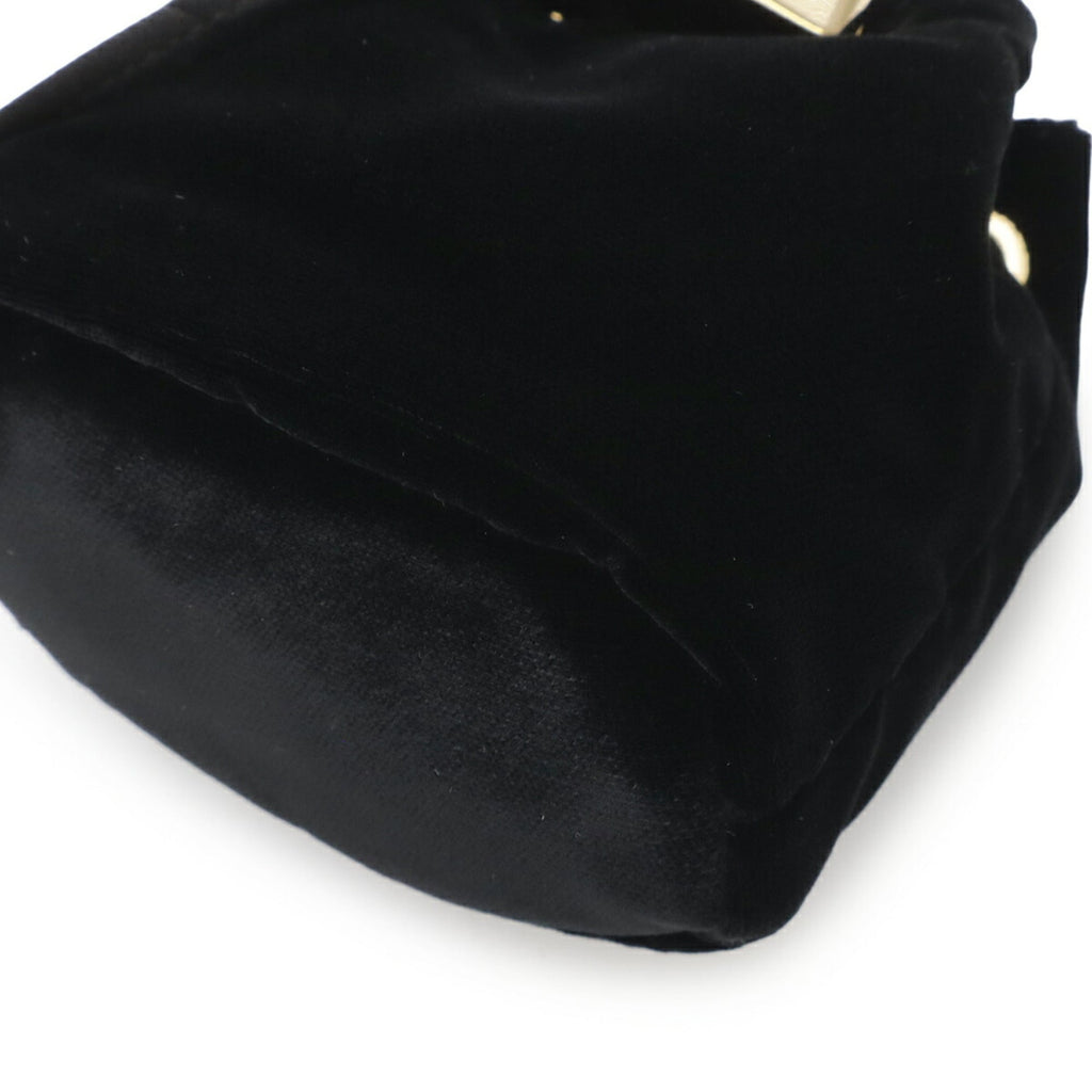 Prada Black Nero Velvet Pouch Shoulder Bag (Pre-Owned)