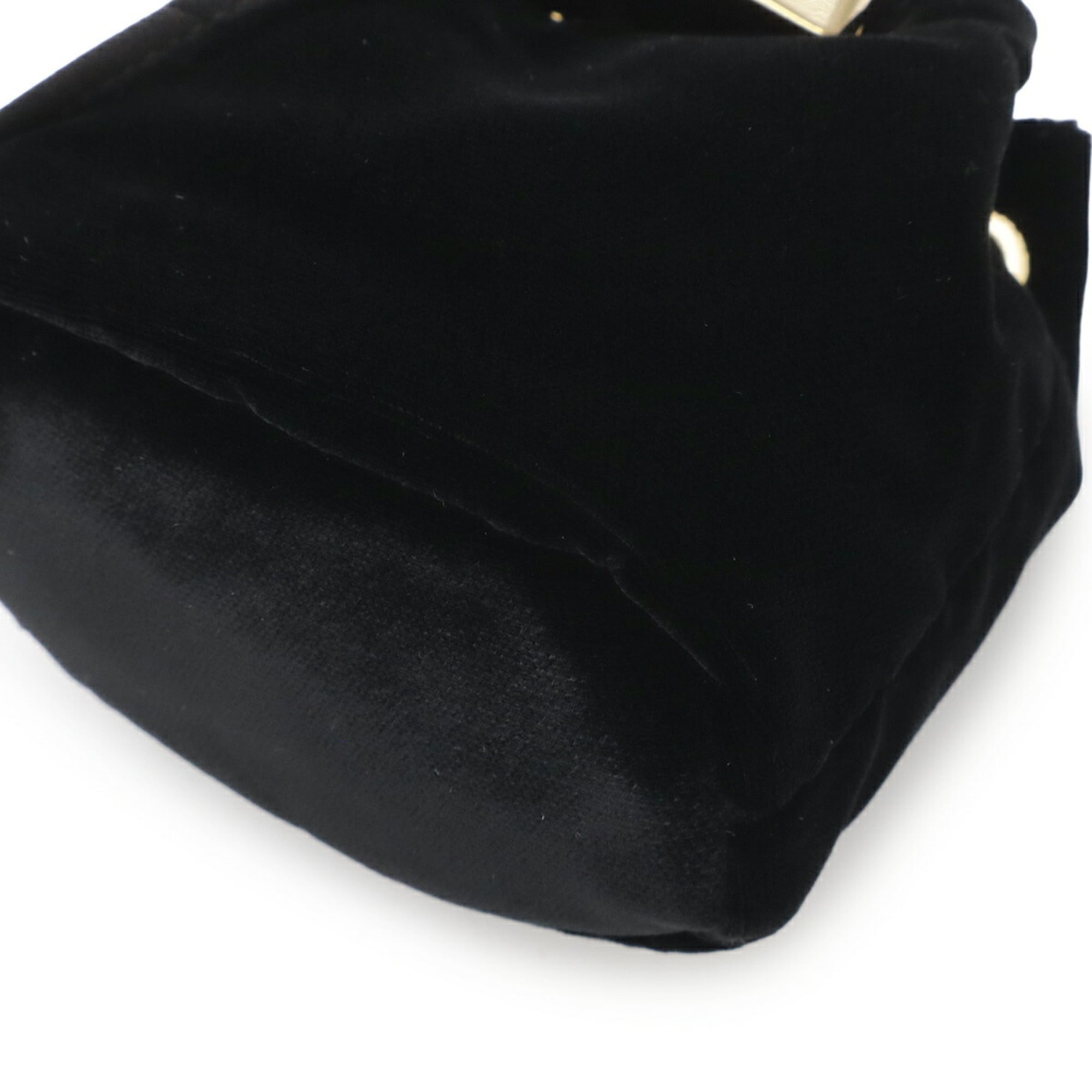 Prada Black Nero Velvet Pouch Shoulder Bag (Pre-Owned)