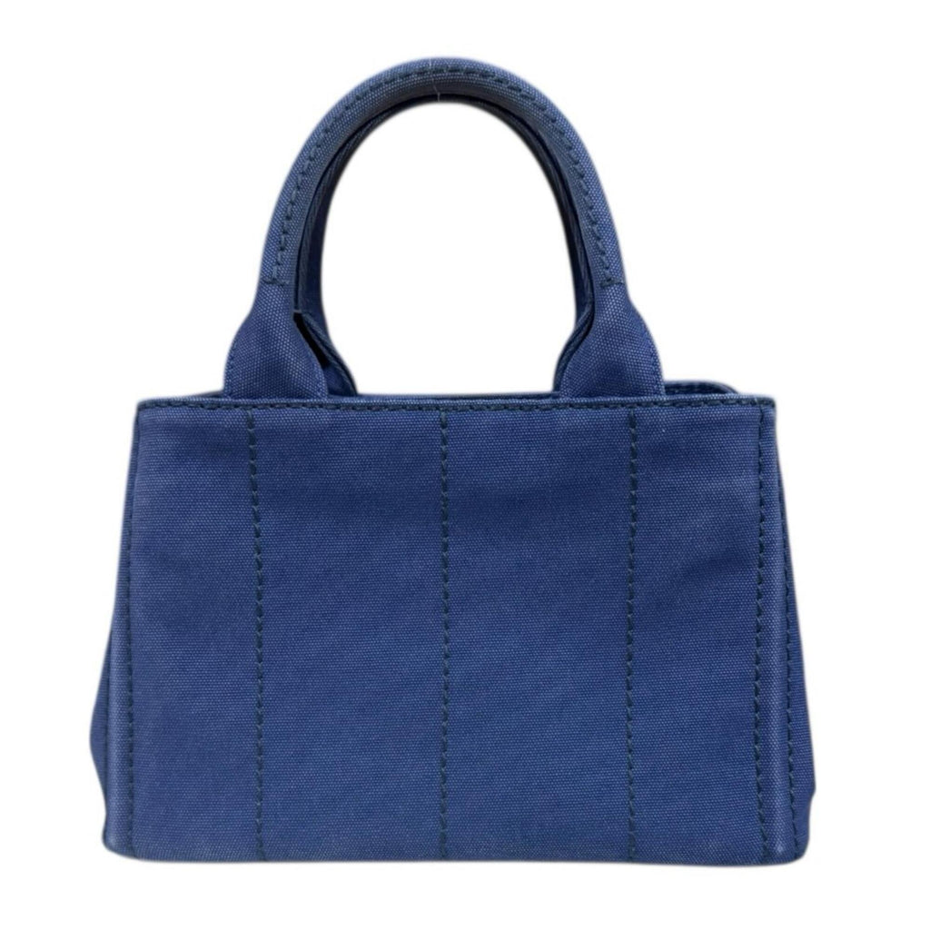 Prada Blue Canvas Shoulder Bag (Pre-Owned)