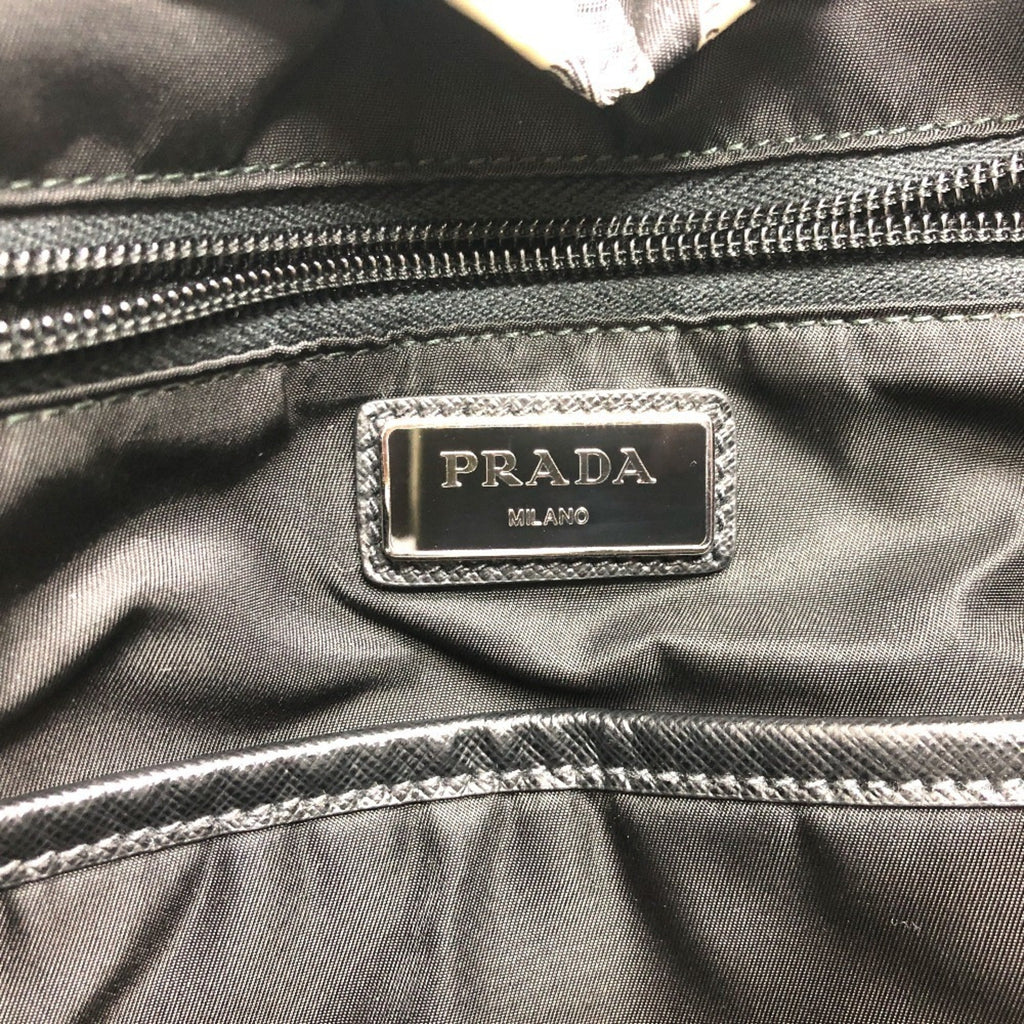 Prada Black White Nylon Backpack (Pre-Owned)