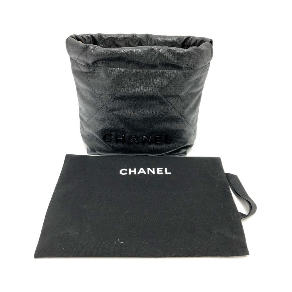 Chanel Black Grained Calfskin Shoulder Bag (Pre-Owned)