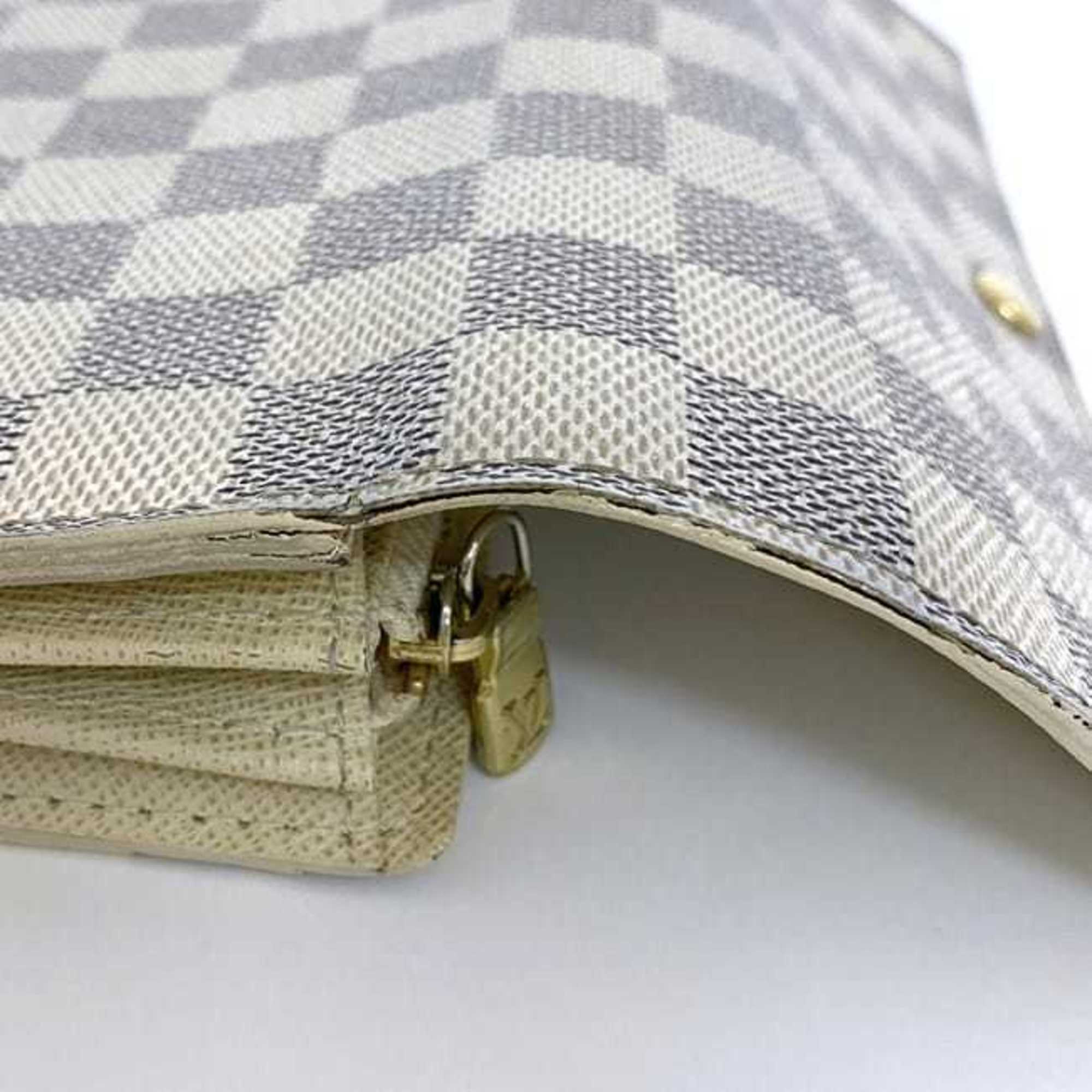Louis Vuitton Damier Azur Gray White Damier Canvas Long Wallet (Bi-Fold) (Pre-Owned)