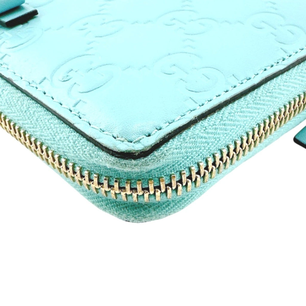 Gucci Blue Light Blue Leather Long Wallet (Bi-Fold) (Pre-Owned)