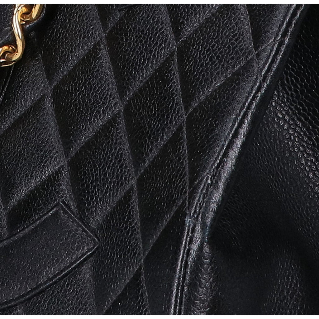 Chanel Black Grained Calfskin Handbag Tote Bag (Pre-Owned)