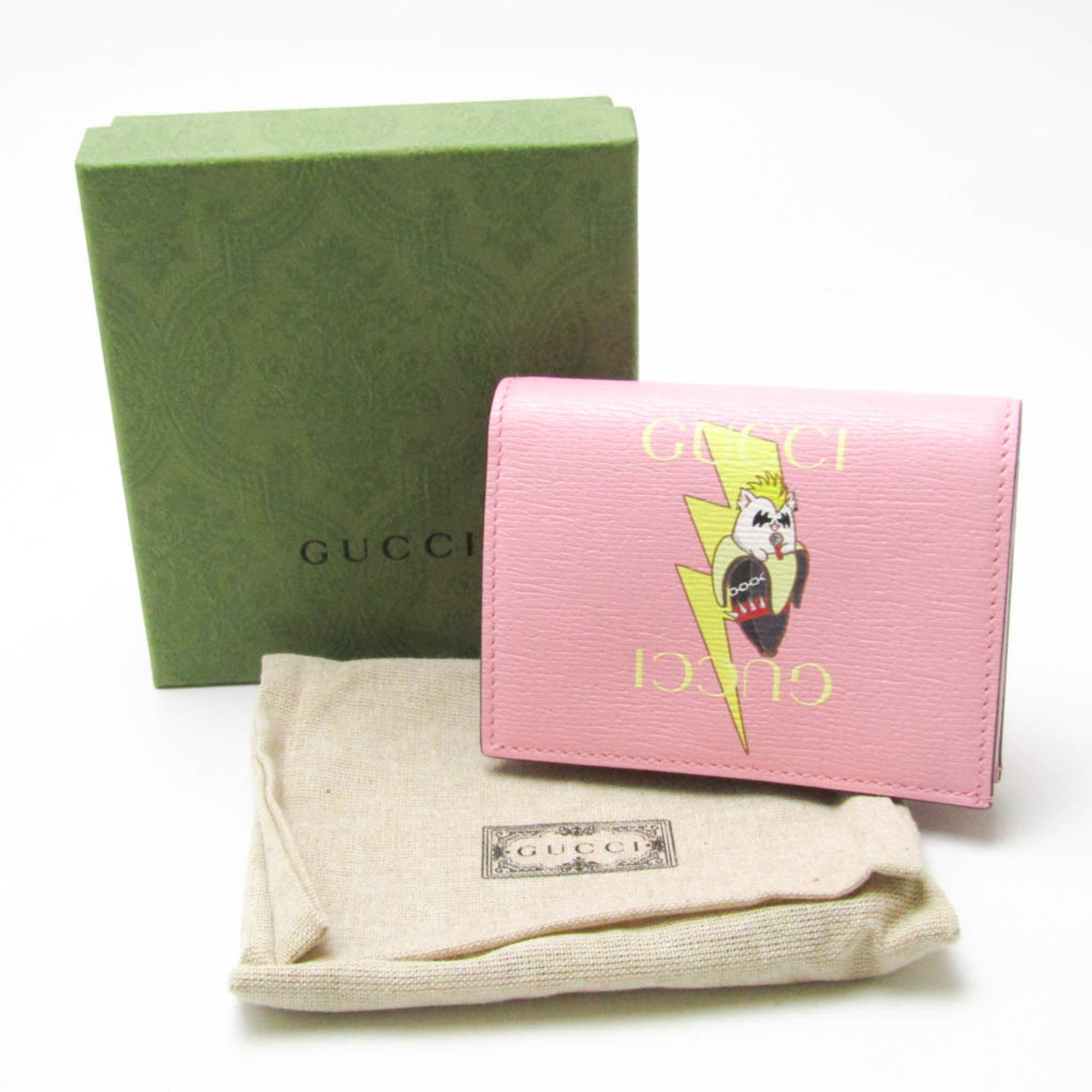 Gucci Multi-Color Pink Leather Wallet (Bi-Fold) (Pre-Owned)