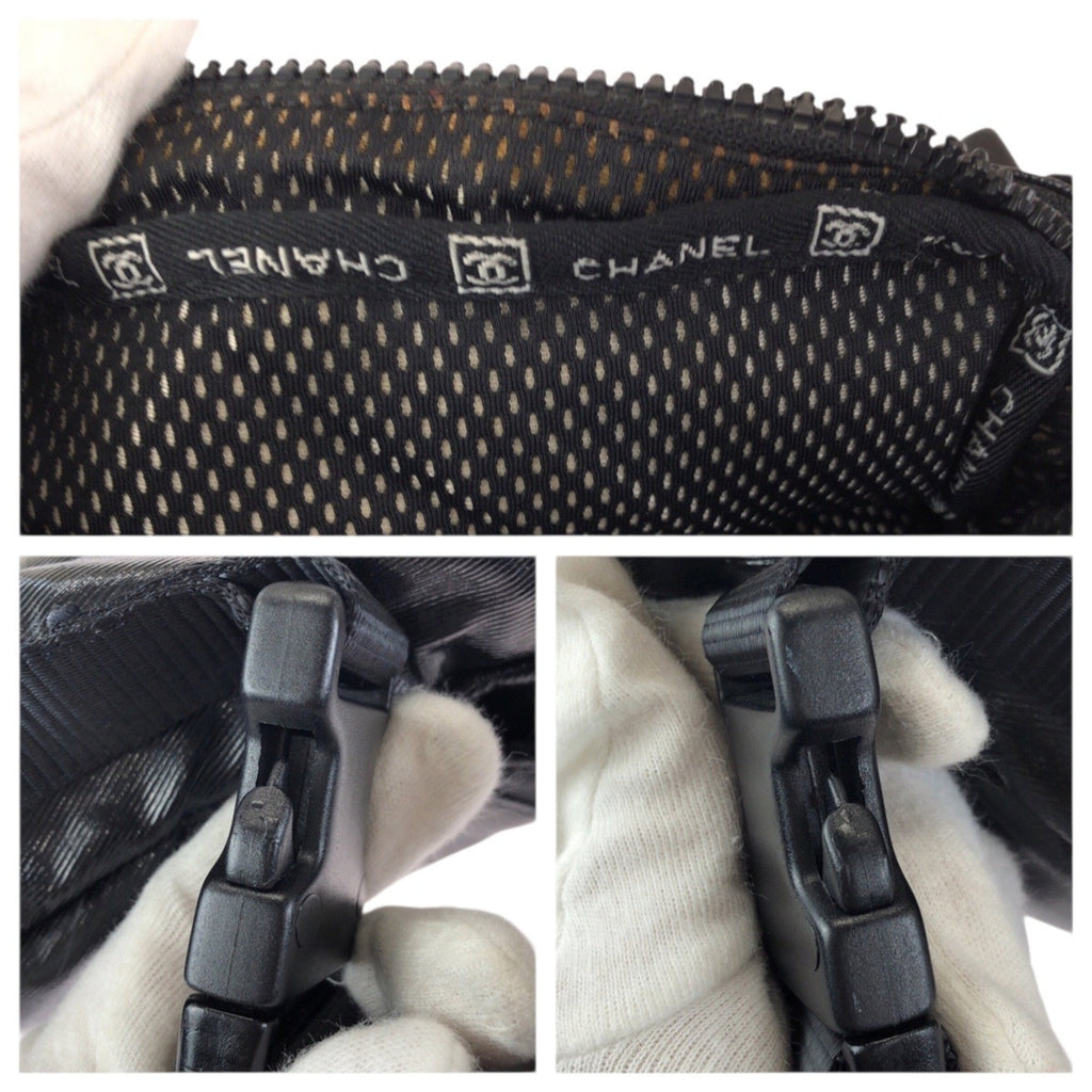 Chanel Black Coated Canvas Shoulder Bag (Pre-Owned)