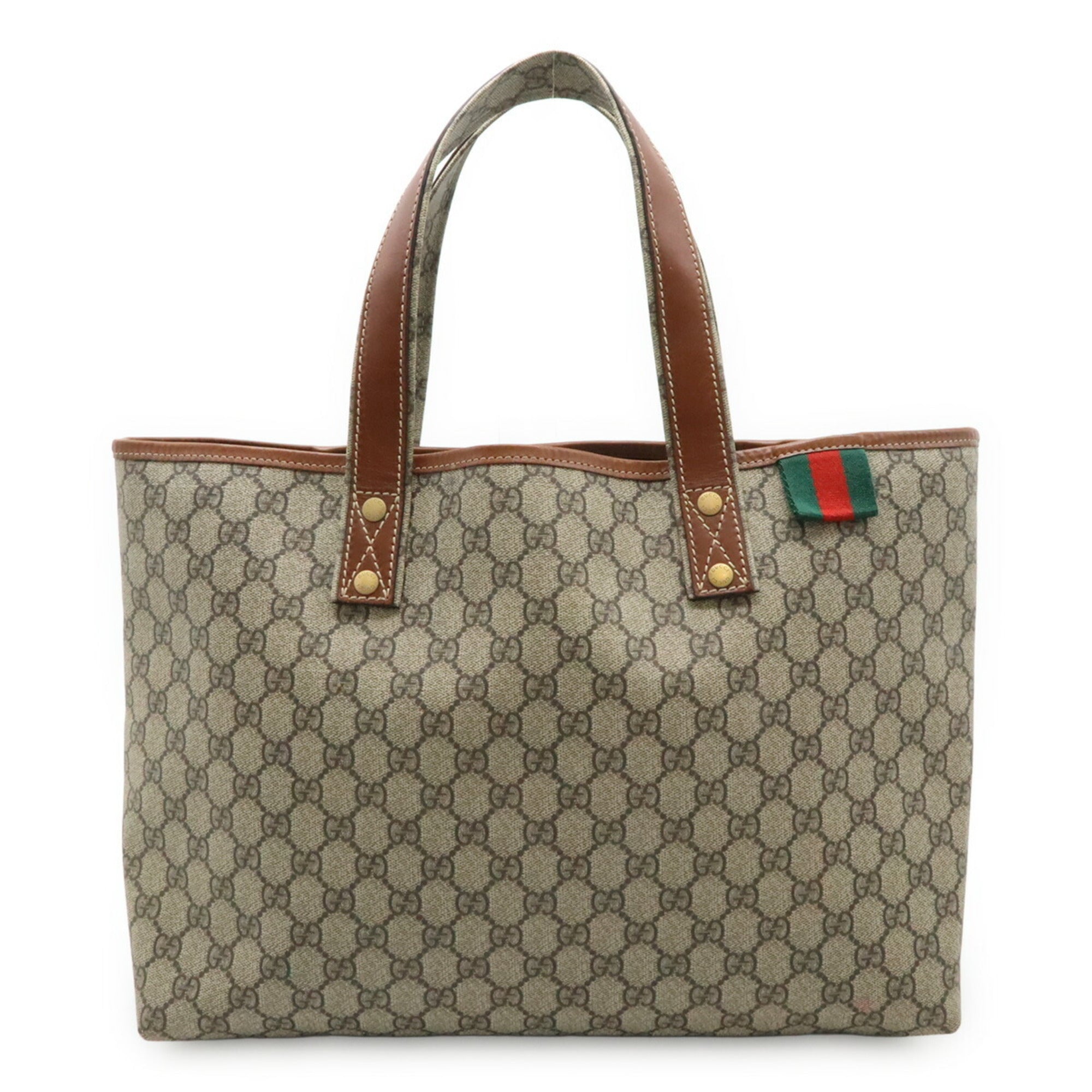 Gucci Beige Brown Gg Supreme Shoulder Bag Tote Bag (Pre-Owned)