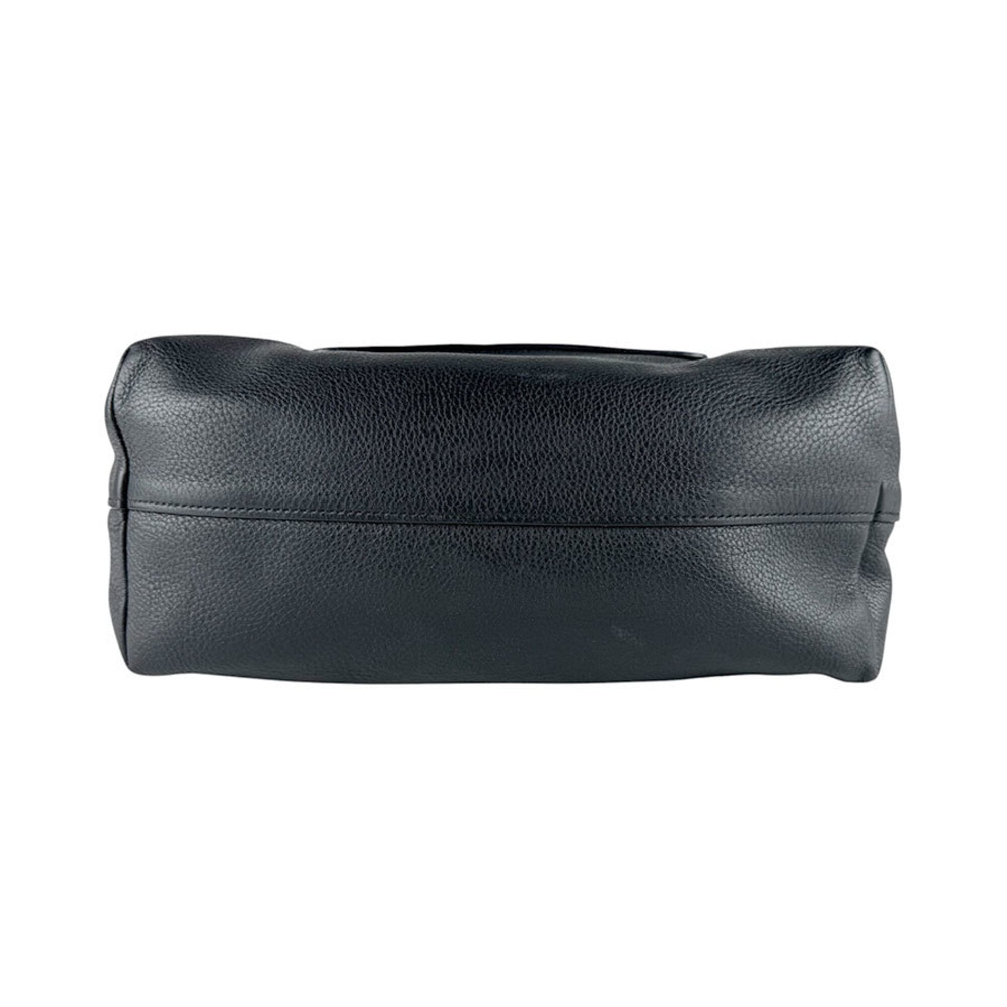 Prada Black Leather Handbag Shoulder Bag (Pre-Owned)