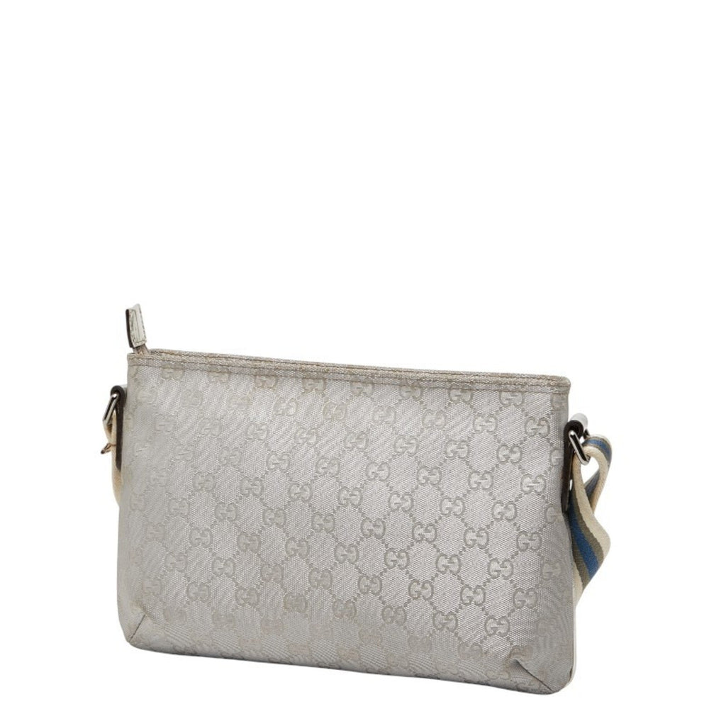Gucci Gg Canvas Silver Gg Canvas Shoulder Bag (Pre-Owned)
