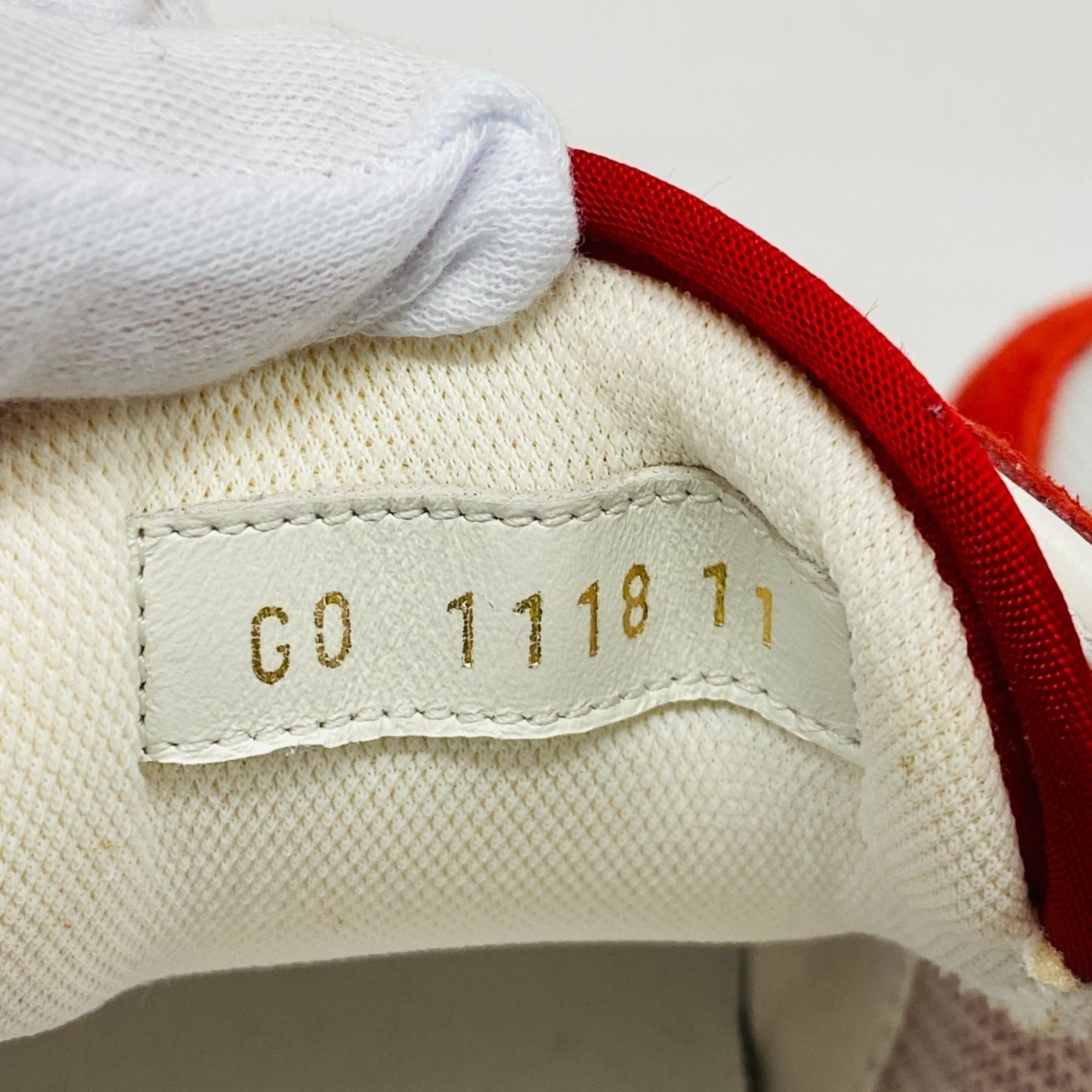 Louis Vuitton Red Color White Sneakers (Pre-Owned)