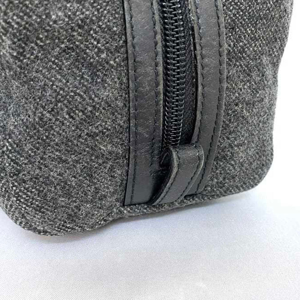 Prada Gray Tweed Wool Nylon Pouch (Pre-Owned)