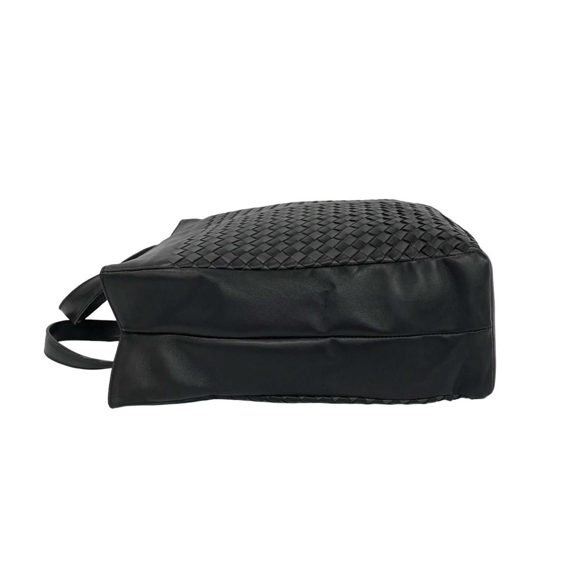 Bottega Veneta Black Gray Leather Handbag Tote Bag (Pre-Owned)