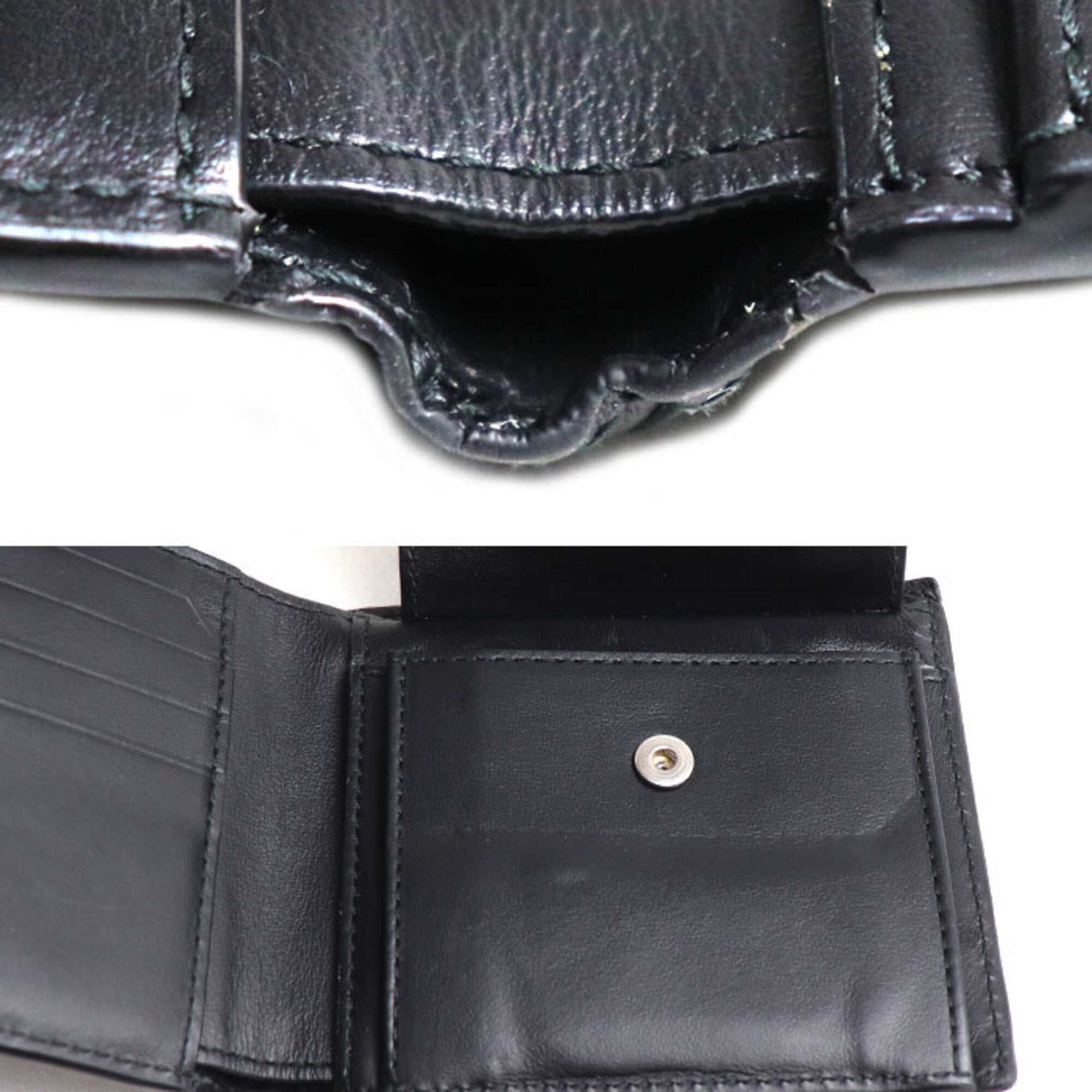 Bottega Veneta Black Leather Wallet (Bi-Fold) (Pre-Owned)