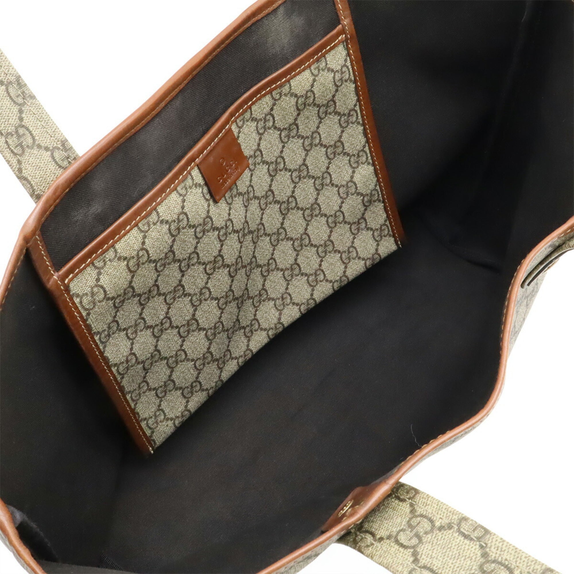 Gucci Beige Brown Gg Supreme Shoulder Bag Tote Bag (Pre-Owned)
