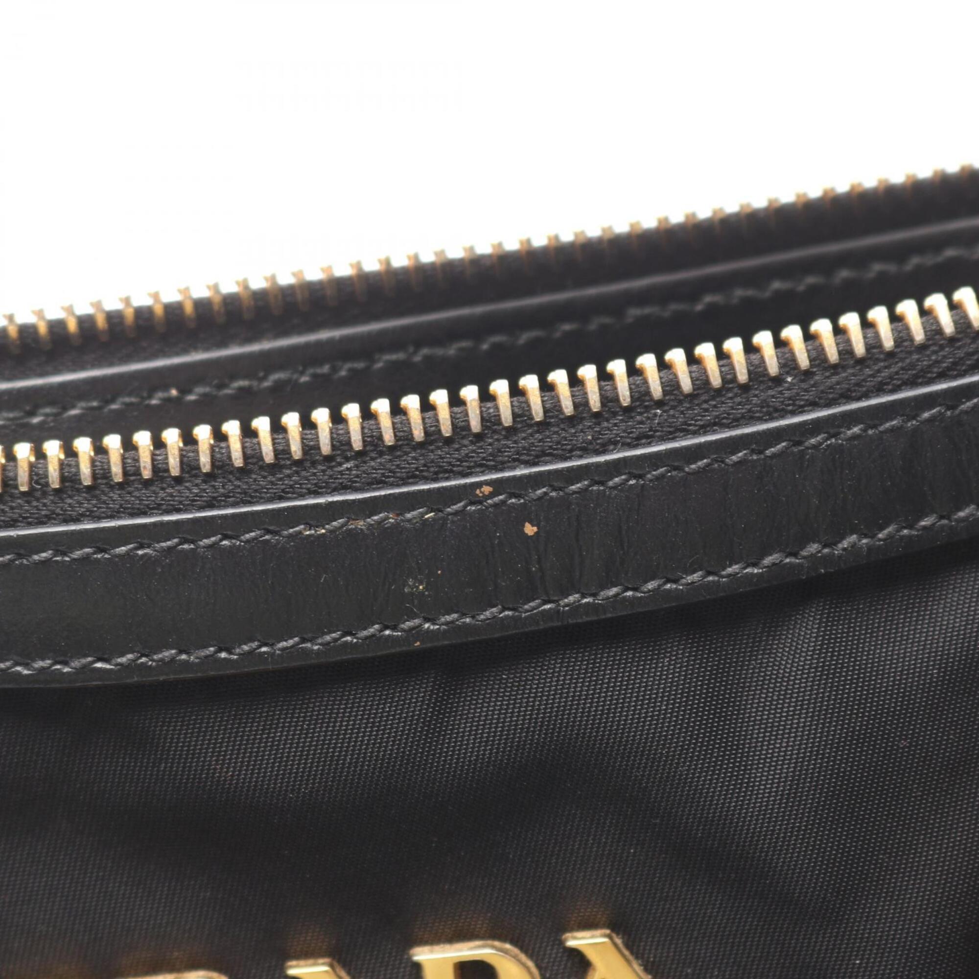 Prada Black Nylon Leather Handbag (Pre-Owned)