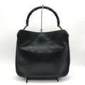 Gucci Black Bamboo Leather Handbag Shoulder Bag (Pre-Owned)