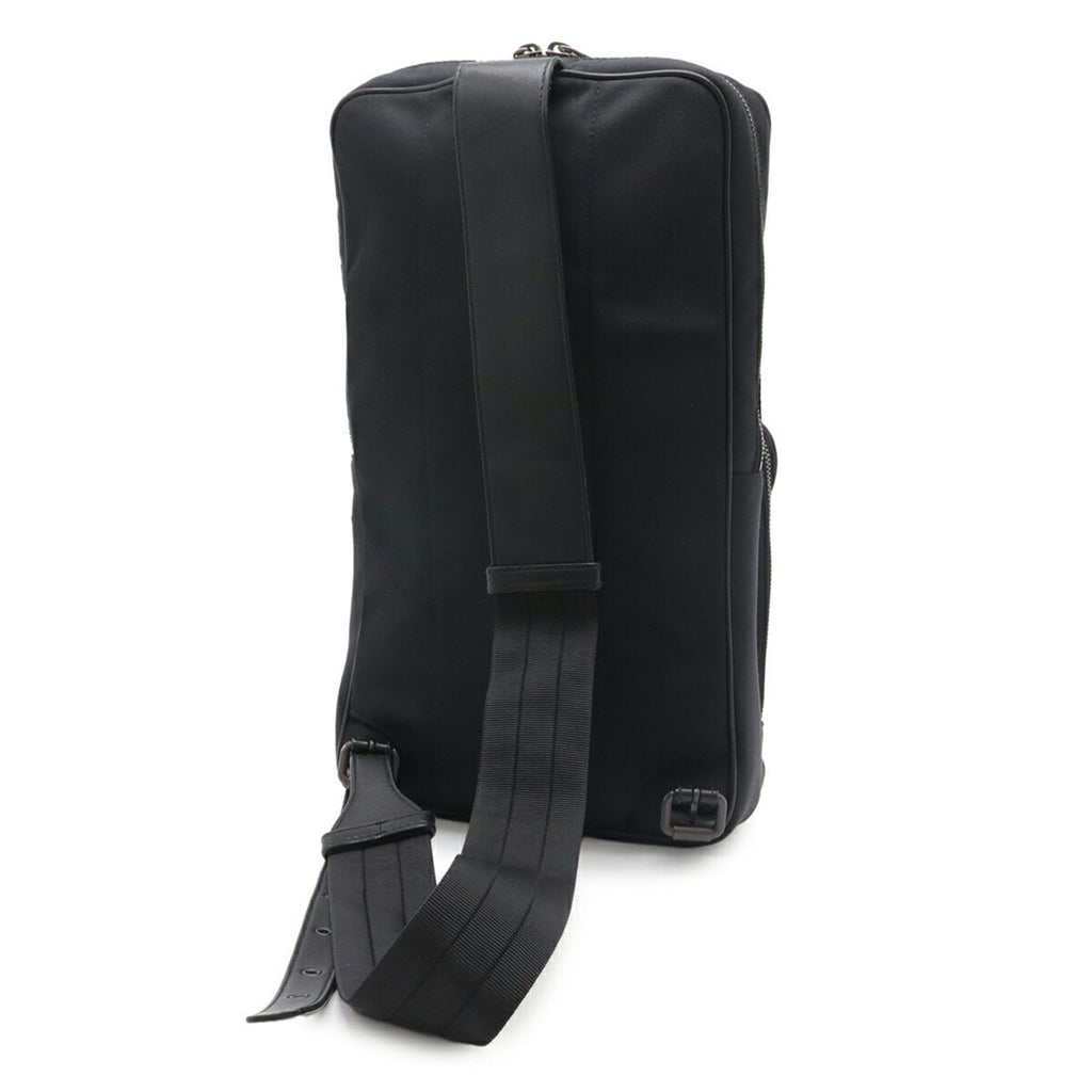 Bottega Veneta Black Nylon Canvas Leather Shoulder Bag Sling Bag (Pre-Owned)