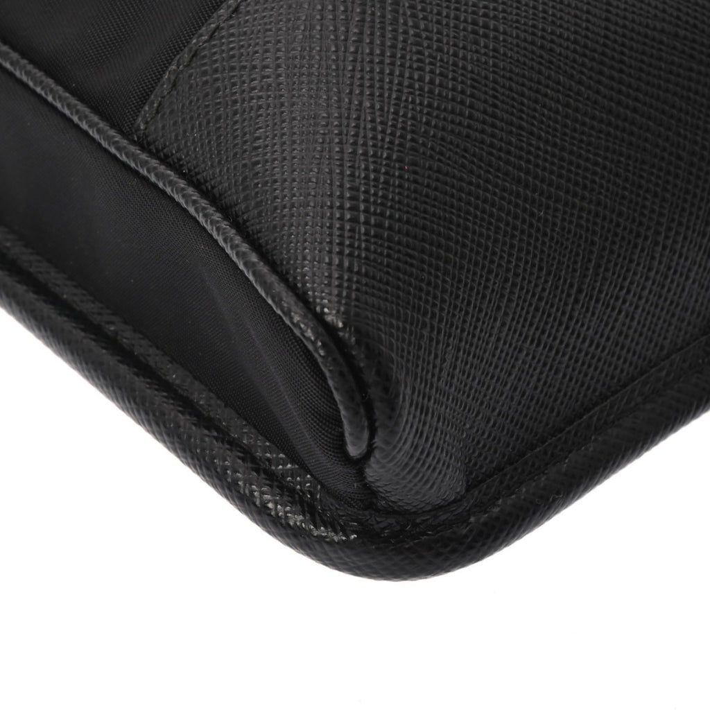Prada Black Nylon Leather Shoulder Bag (Pre-Owned)