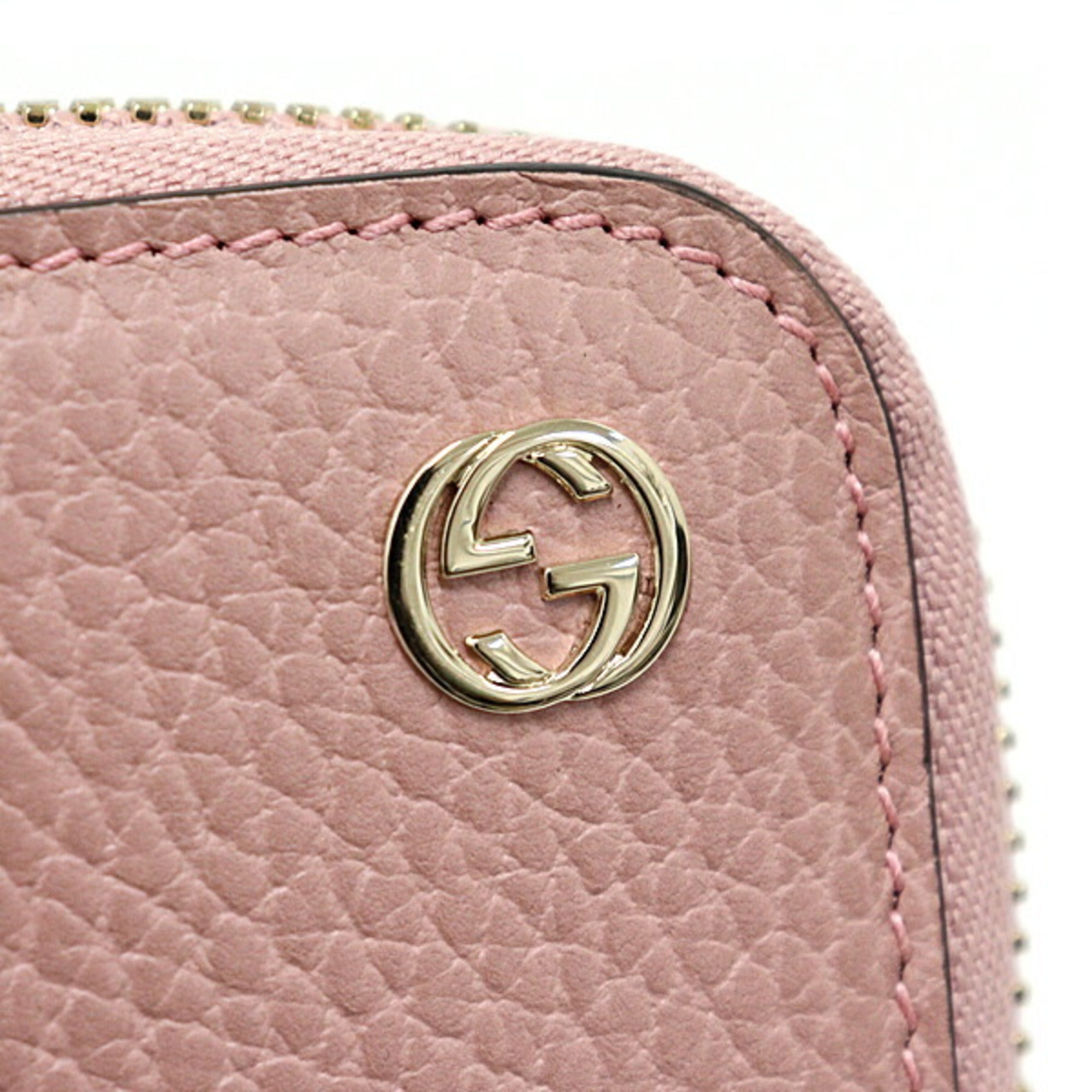 Gucci Pink Leather Long Wallet (Bi-Fold) (Pre-Owned)