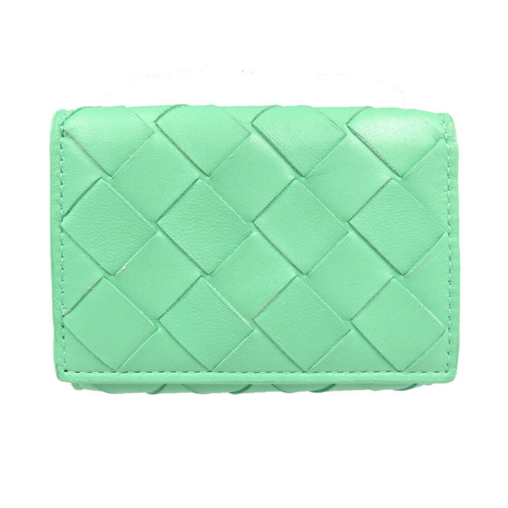 Bottega Veneta Green Leather Wallet (Tri-Fold) (Pre-Owned)