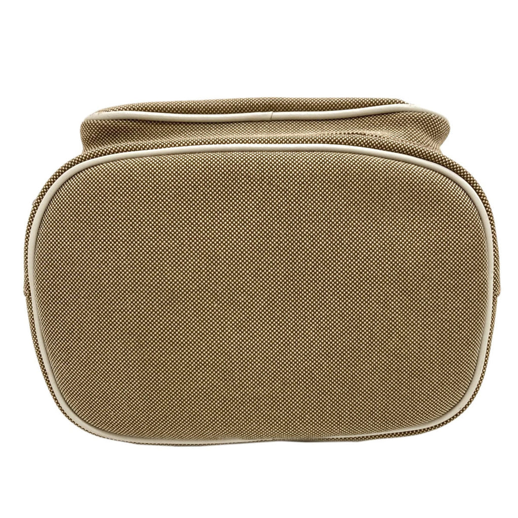 Prada Brown White Canvas Handbag (Pre-Owned)