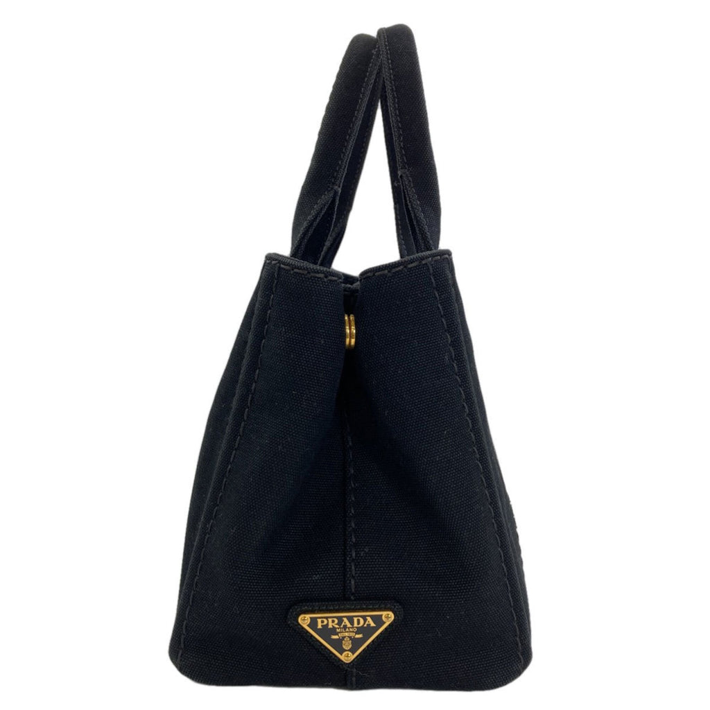 Prada Canapa Black Canvas Handbag (Pre-Owned)