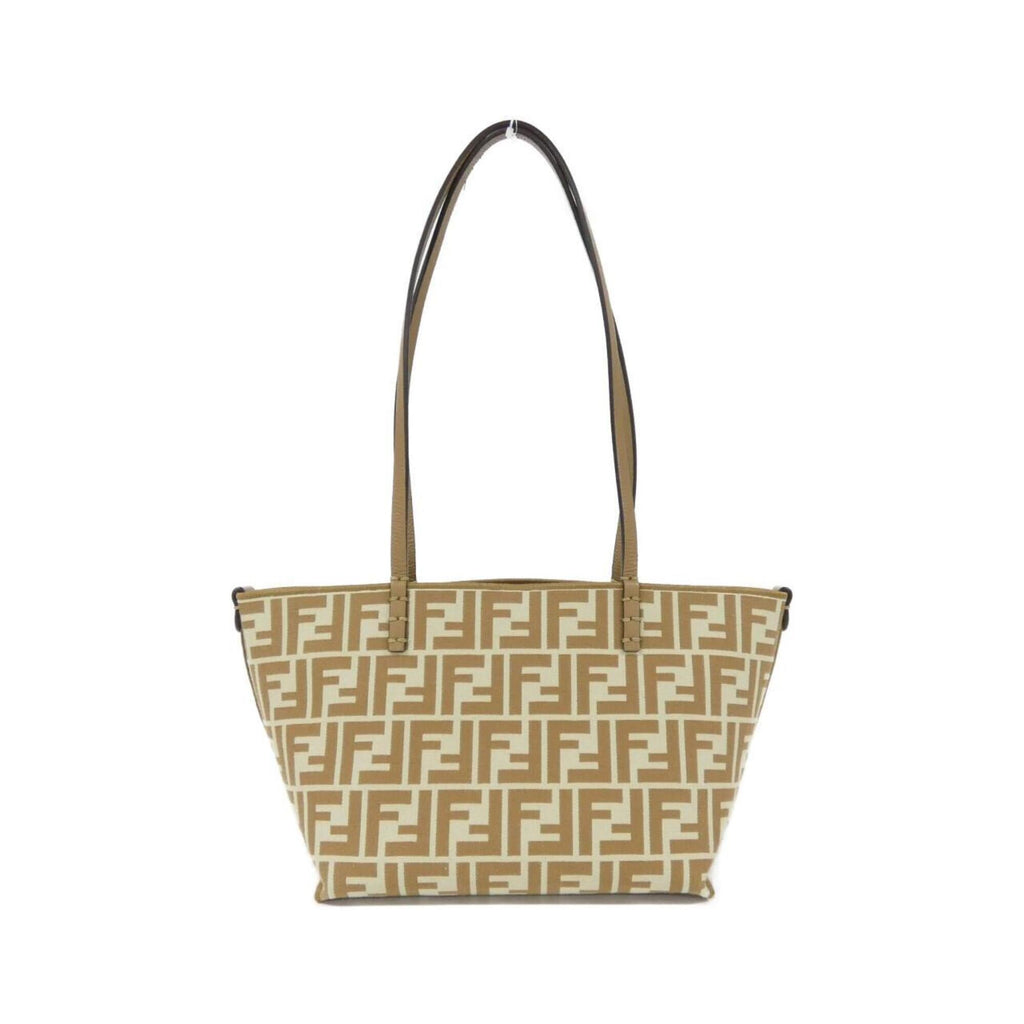 Fendi Beige Sand Canvas Leather Handbag Pouch (Pre-Owned)