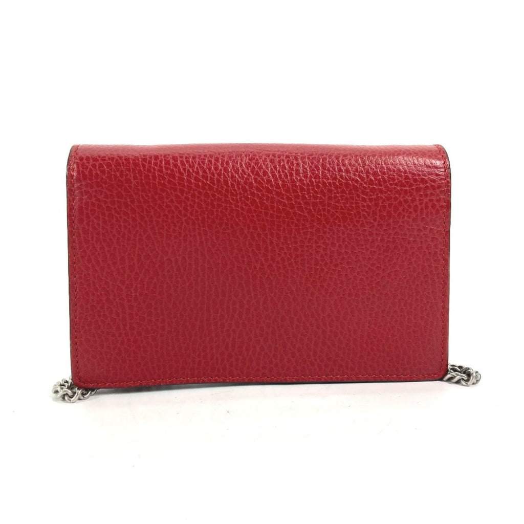 Gucci Red Color Leather Clutch Bag Pouch Shoulder Bag (Pre-Owned)