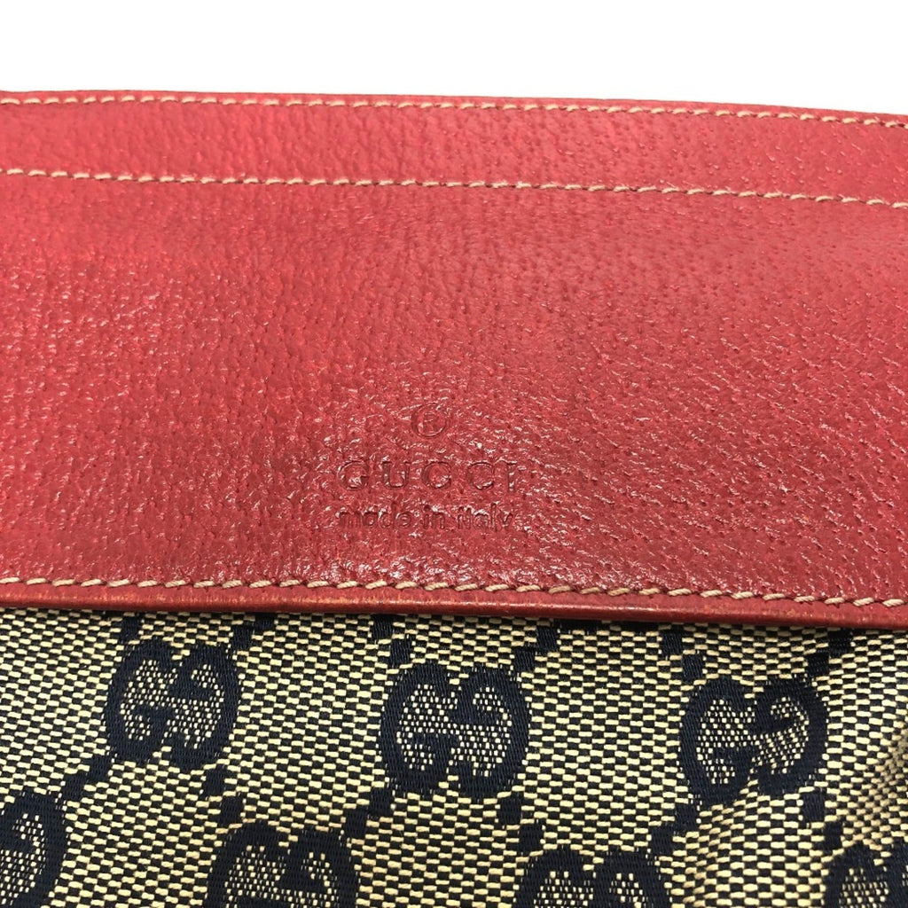 Gucci Red Color Gg Canvas Leather Fanny Pack Sling Bag (Pre-Owned)
