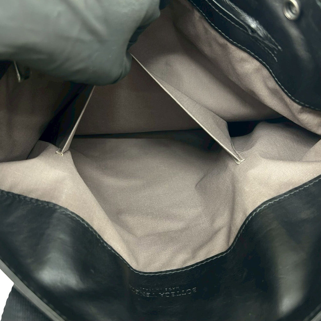 Bottega Veneta Black Leather Handbag Tote Bag (Pre-Owned)