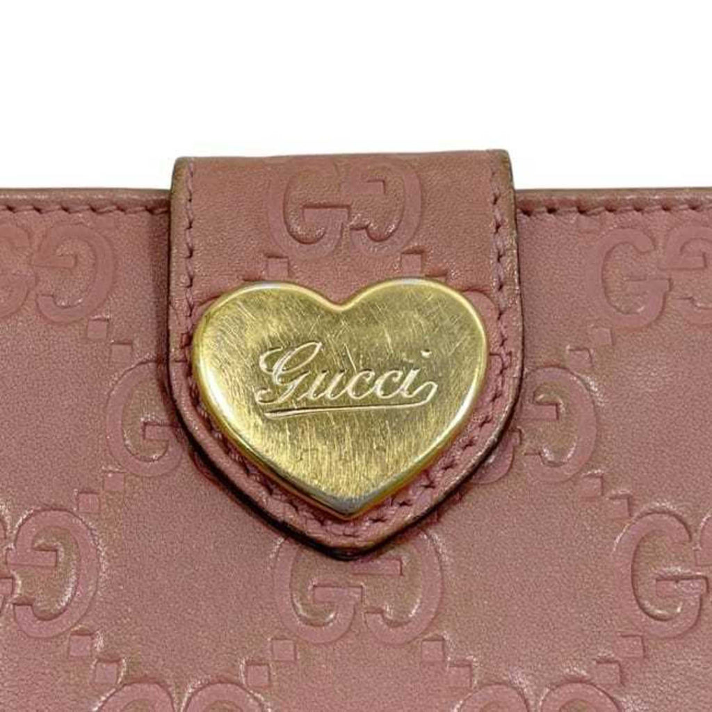Gucci Pink Leather Long Wallet (Bi-Fold) (Pre-Owned)