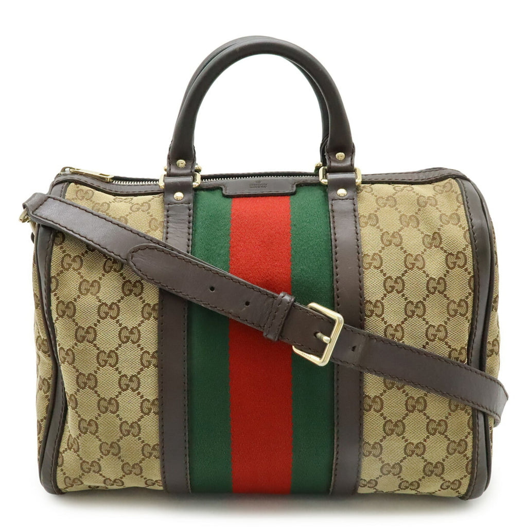 Gucci Beige Black Dark Brown Green Khaki Red Color Yellow Gg Canvas Handbag Shoulder Bag (Pre-Owned)