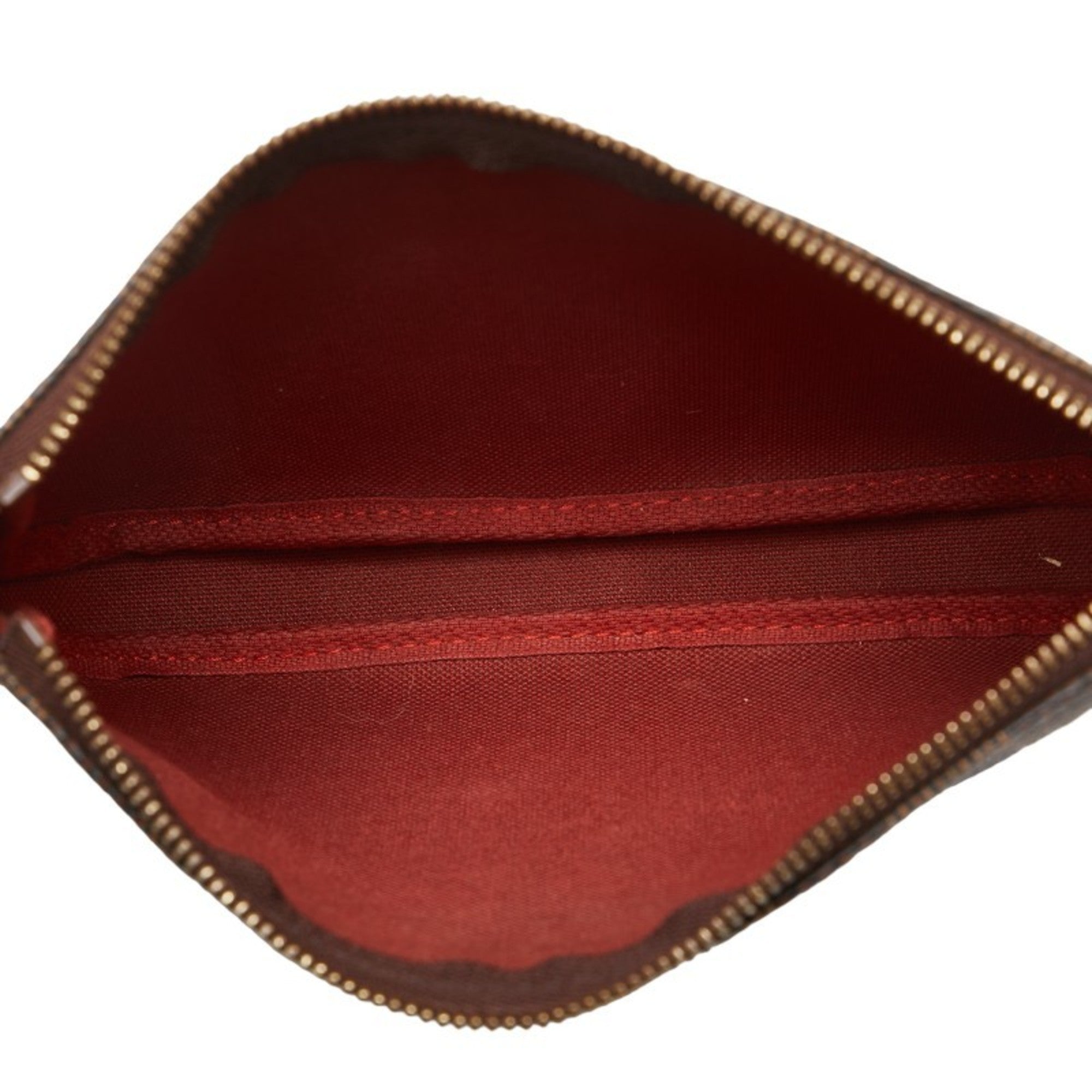 Louis Vuitton Brown Pvc Leather Handbag Pochette Pouch (Pre-Owned)