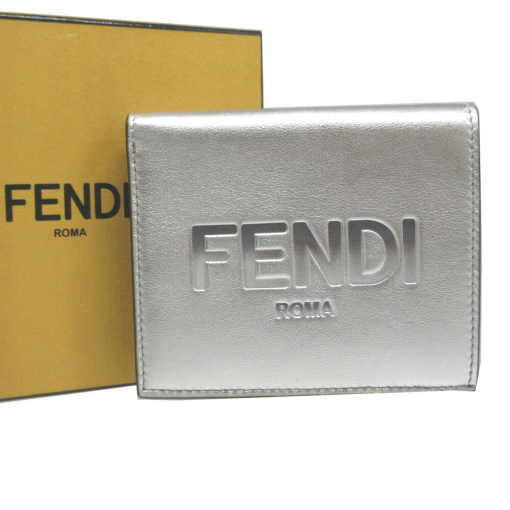 Fendi Silver Leather Wallet (Bi-Fold) (Pre-Owned)