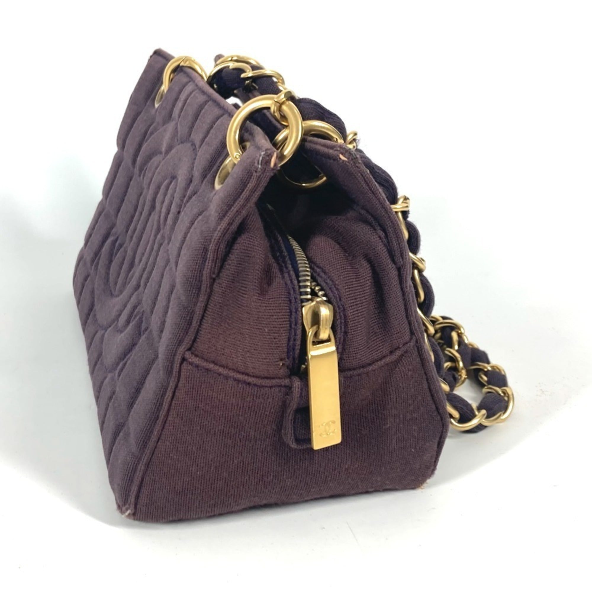 Chanel Purple Jersey Shoulder Bag (Pre-Owned)