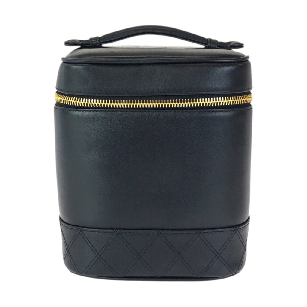 Chanel Black Leather Pouch Vanity Bag (Pre-Owned)