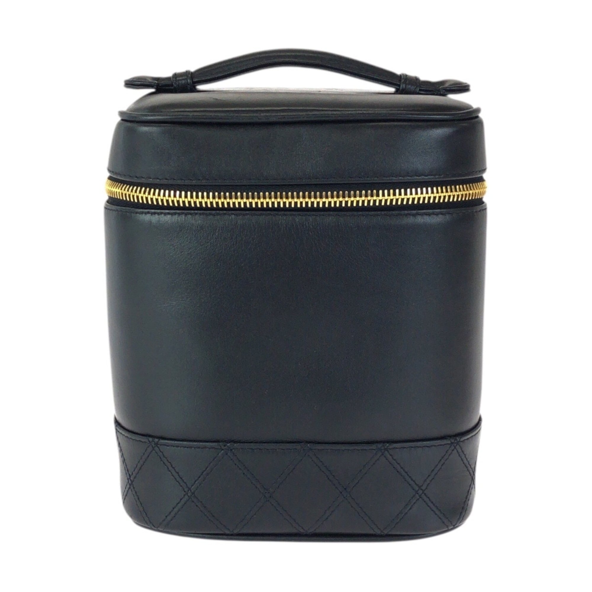 Chanel Black Leather Pouch Vanity Bag (Pre-Owned)