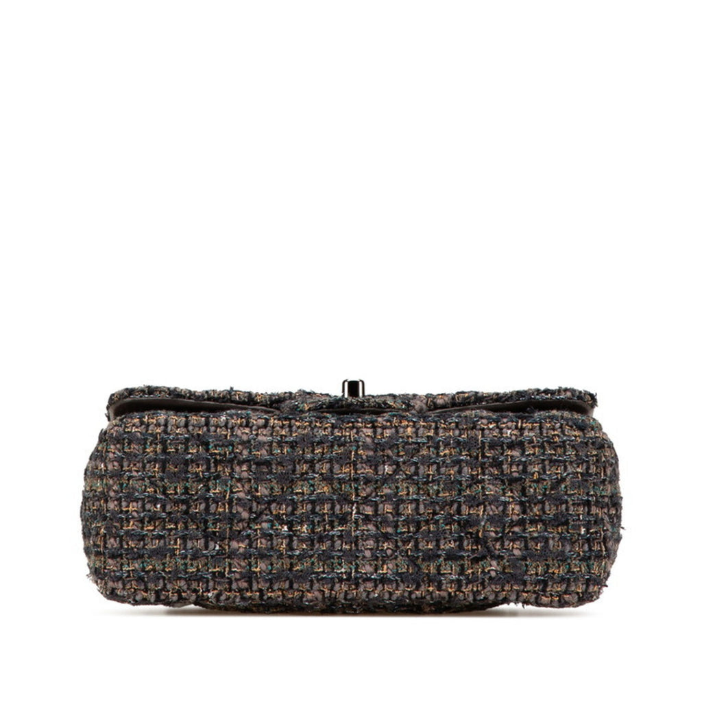 Chanel Gray Tweed Leather Shoulder Bag (Pre-Owned)